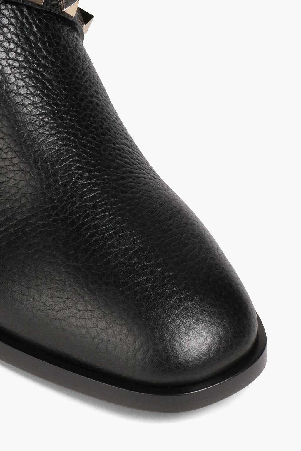 VALENTINO GARAVANI Rockstud pebbled-leather knee boots