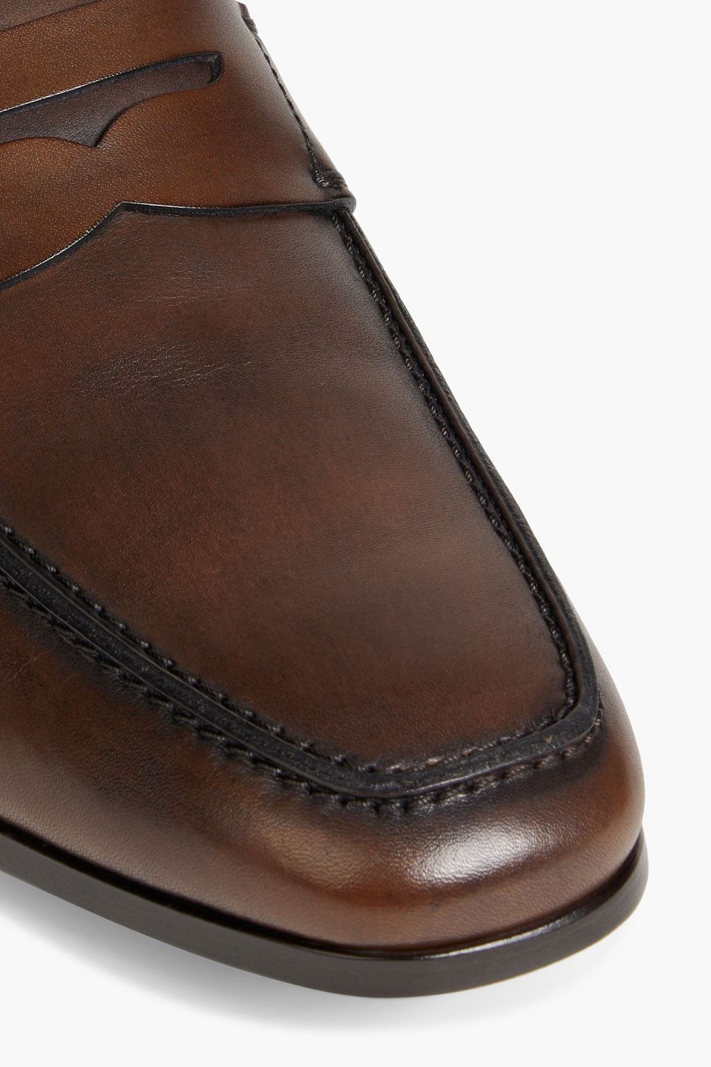 TOD'S Burnished-leather penny loafers