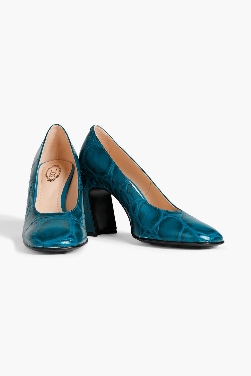 TOD'S クロコ風レザー パンプス