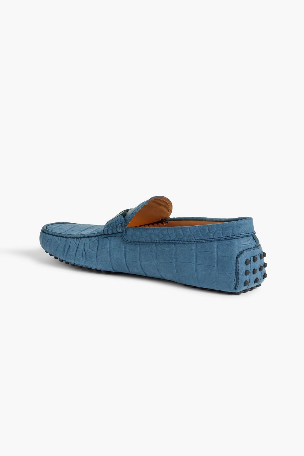 TOD'S Double T croc-effect leather driving shoes