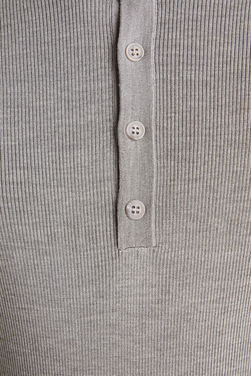 DOLCE & GABBANA Mélange silk-jersey Henley T-shirt