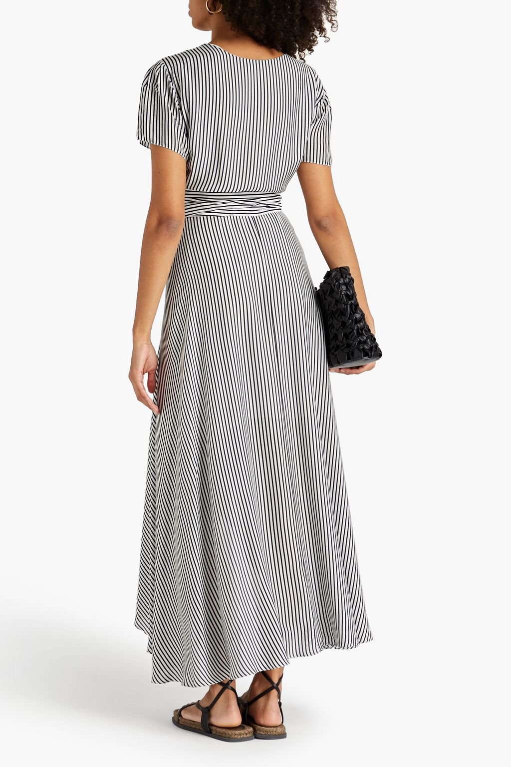 VIX PAULA HERMANNY Wrap-effect striped woven midi dress