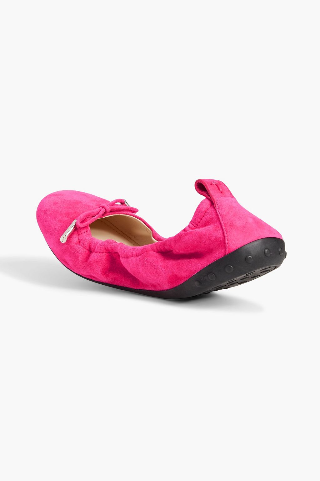 TOD'S Bow-embellished suede ballet flats