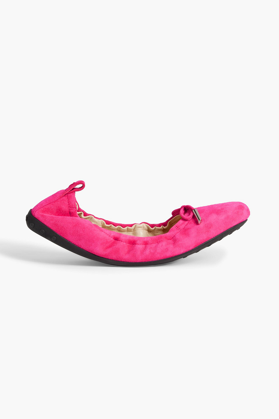 Tod's Ballerinas In Suede In Bright Pink