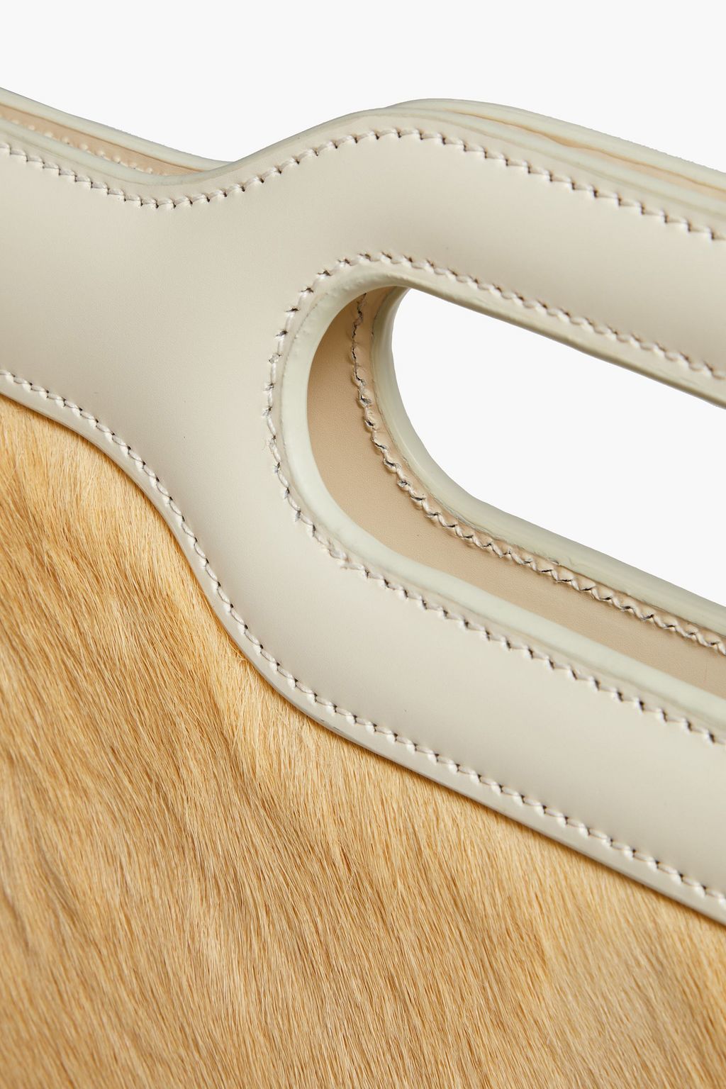 JIL SANDER Calf-hair and leather clutch