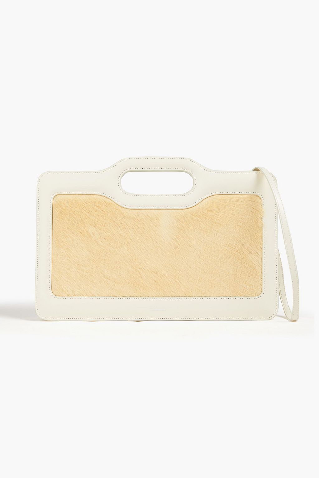 JIL SANDER Calf-hair and leather clutch