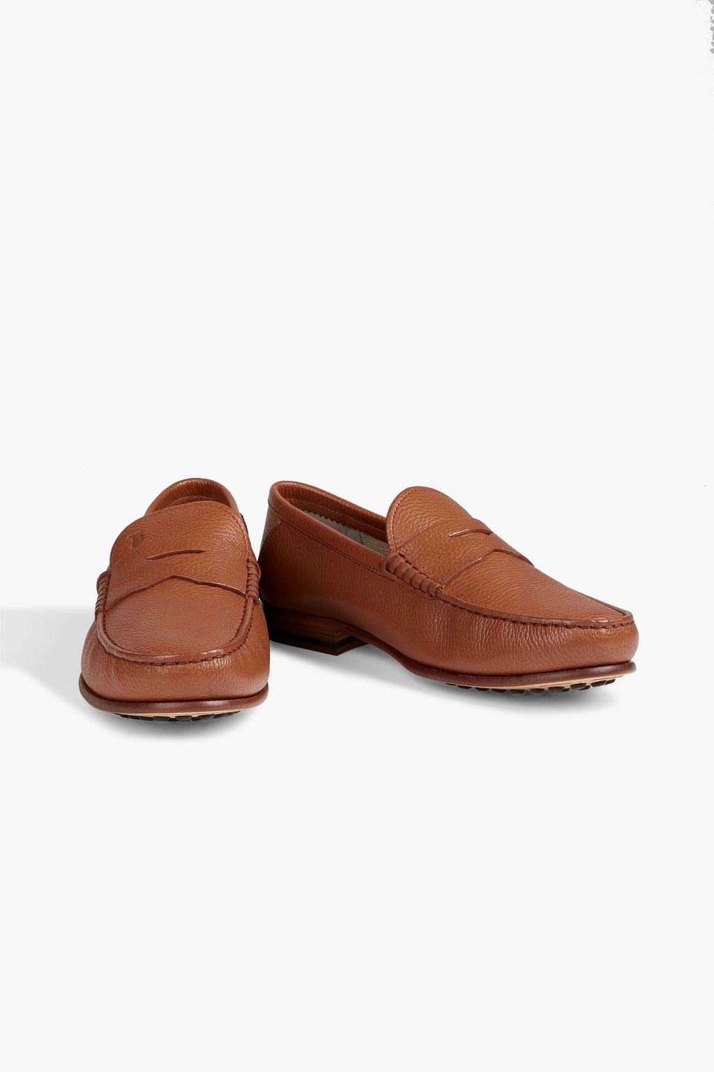 TOD'S Pebbled-leather penny loafers