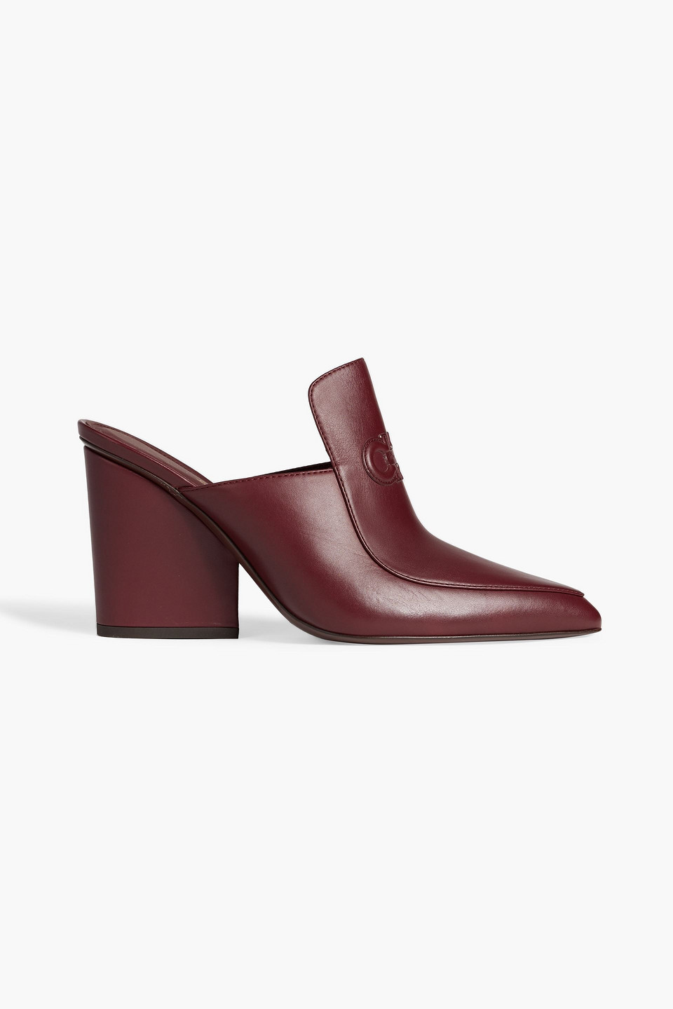 Ferragamo Malfa Leather Mules In Merlot