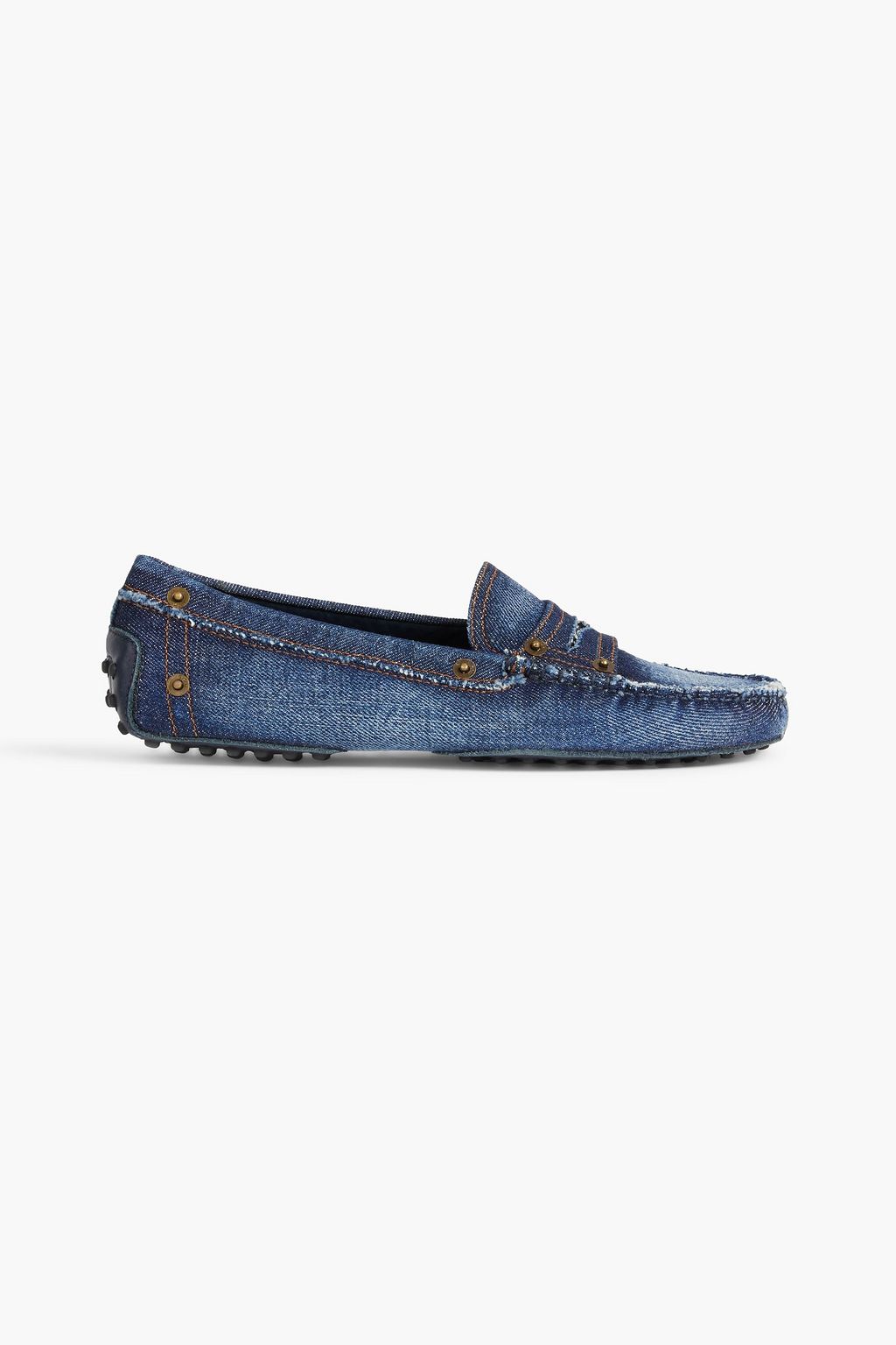 TOD'S Gommino distressed denim | Sale to off | THE OUTNET