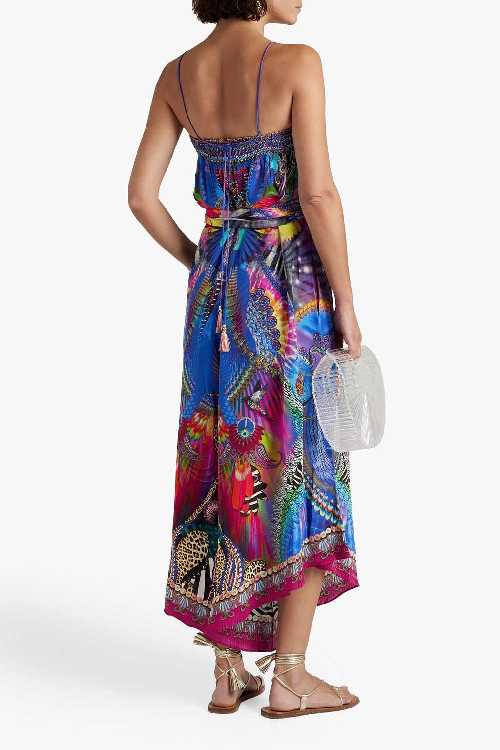 CAMILLA Embellished printed silk crepe de chine wide-leg jumpsuit