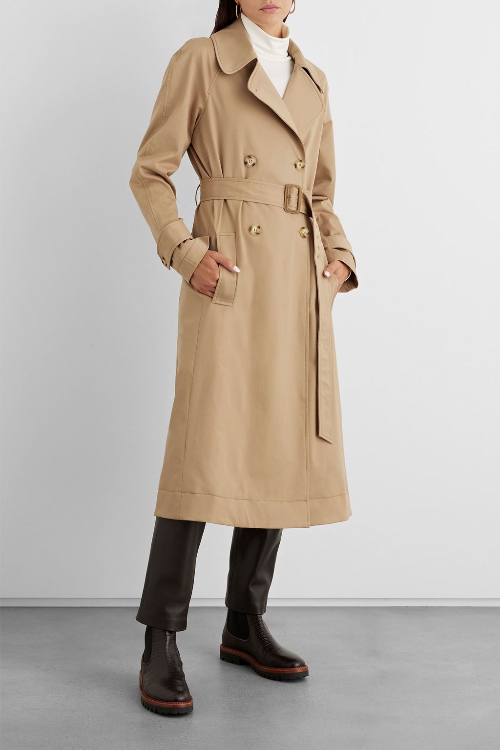 IRIS & INK Catherine cotton-blend gabardine trench coat