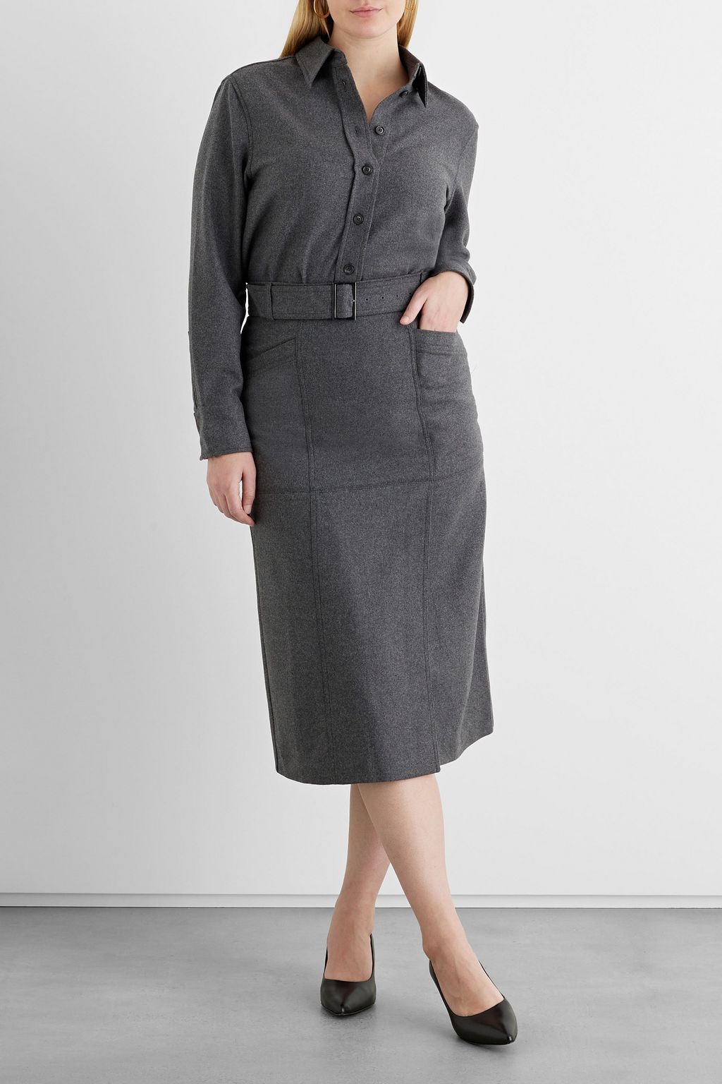 IRIS & INK Beatrice Midirock aus recyceltem Woll-Flanell