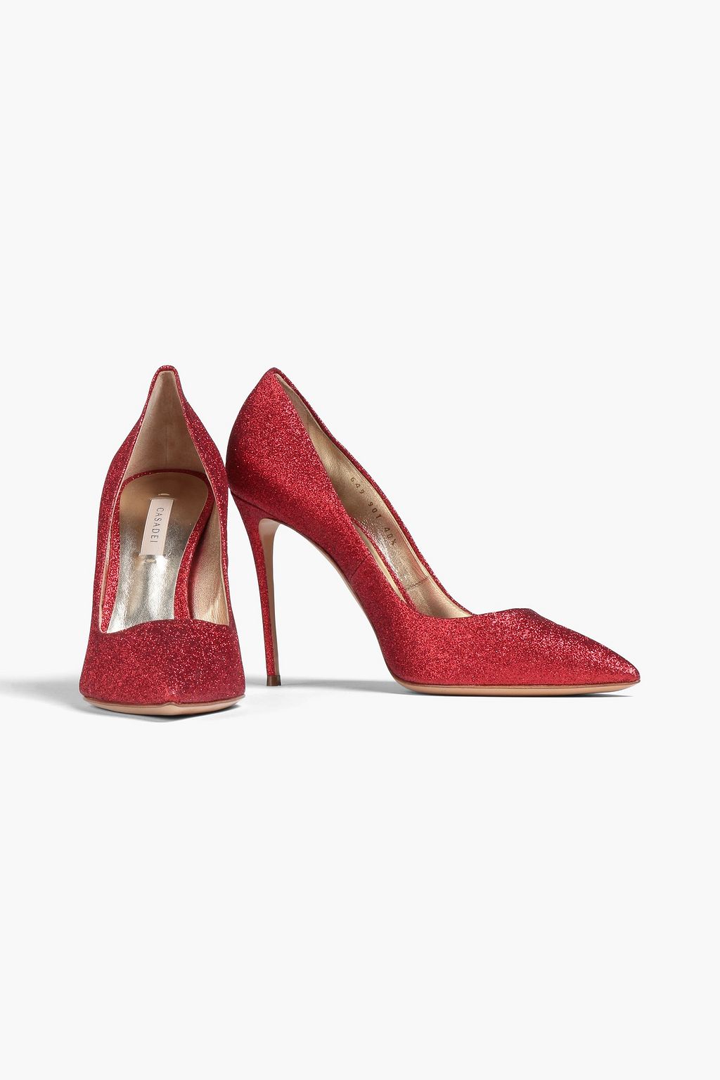 CASADEI Julia glittered woven pumps