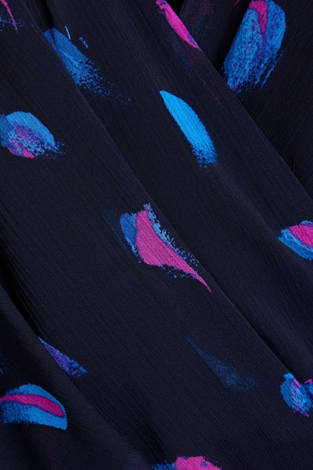 DKNY Wrap-effect printed georgette midi dress