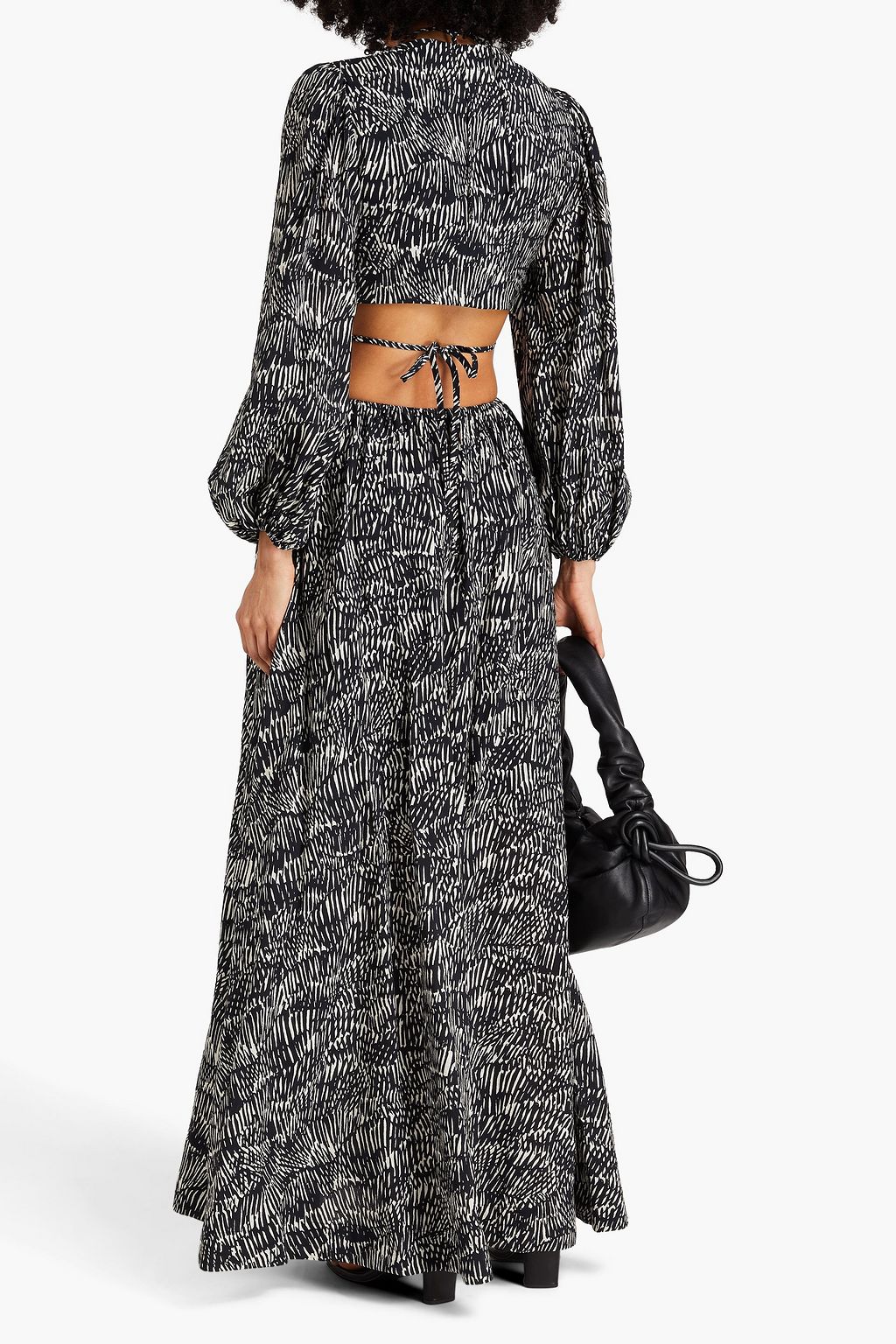 SIMKHAI Adelaide cutout printed mousseline maxi dress