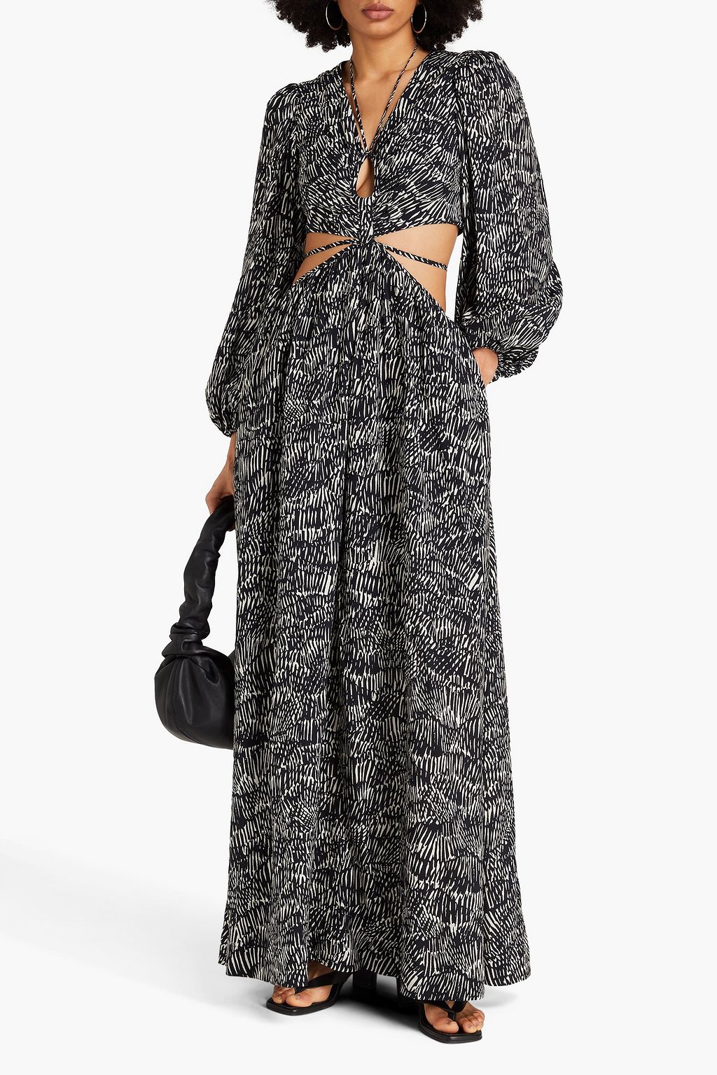 SIMKHAI Adelaide cutout printed mousseline maxi dress