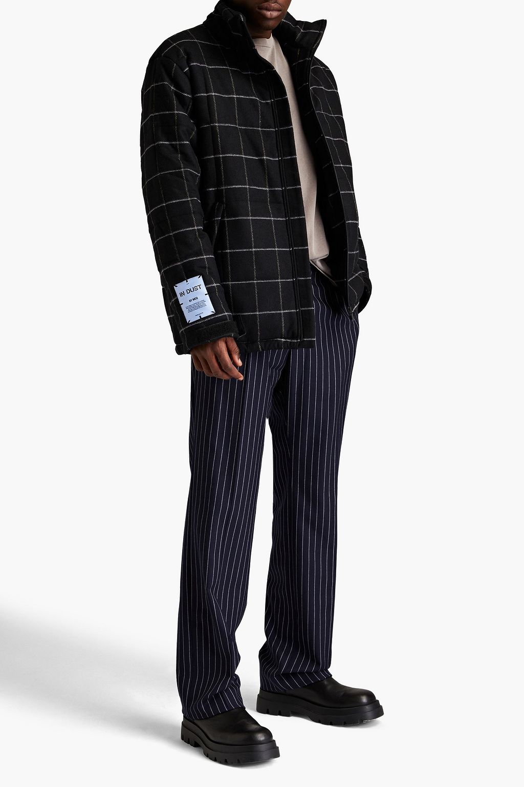 MCQ ALEXANDER MCQUEEN Appliquéd checked wool-twill jacket