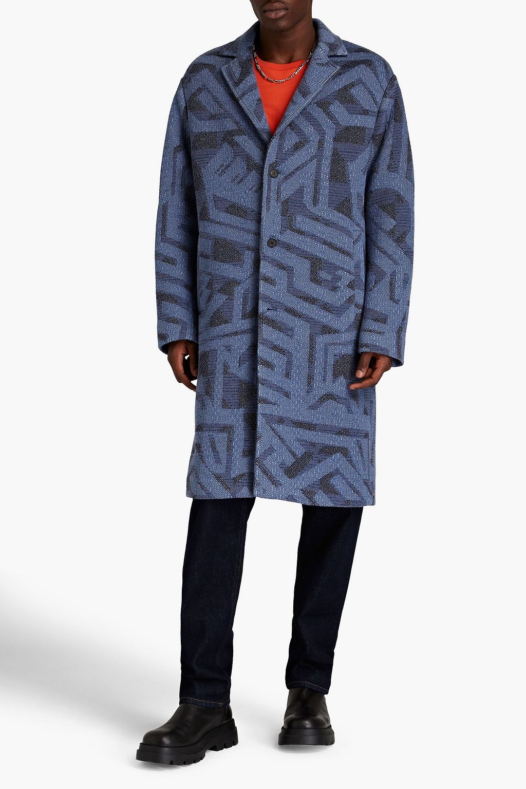 MCQ ALEXANDER MCQUEEN Appliquéd jacquard-knit coat