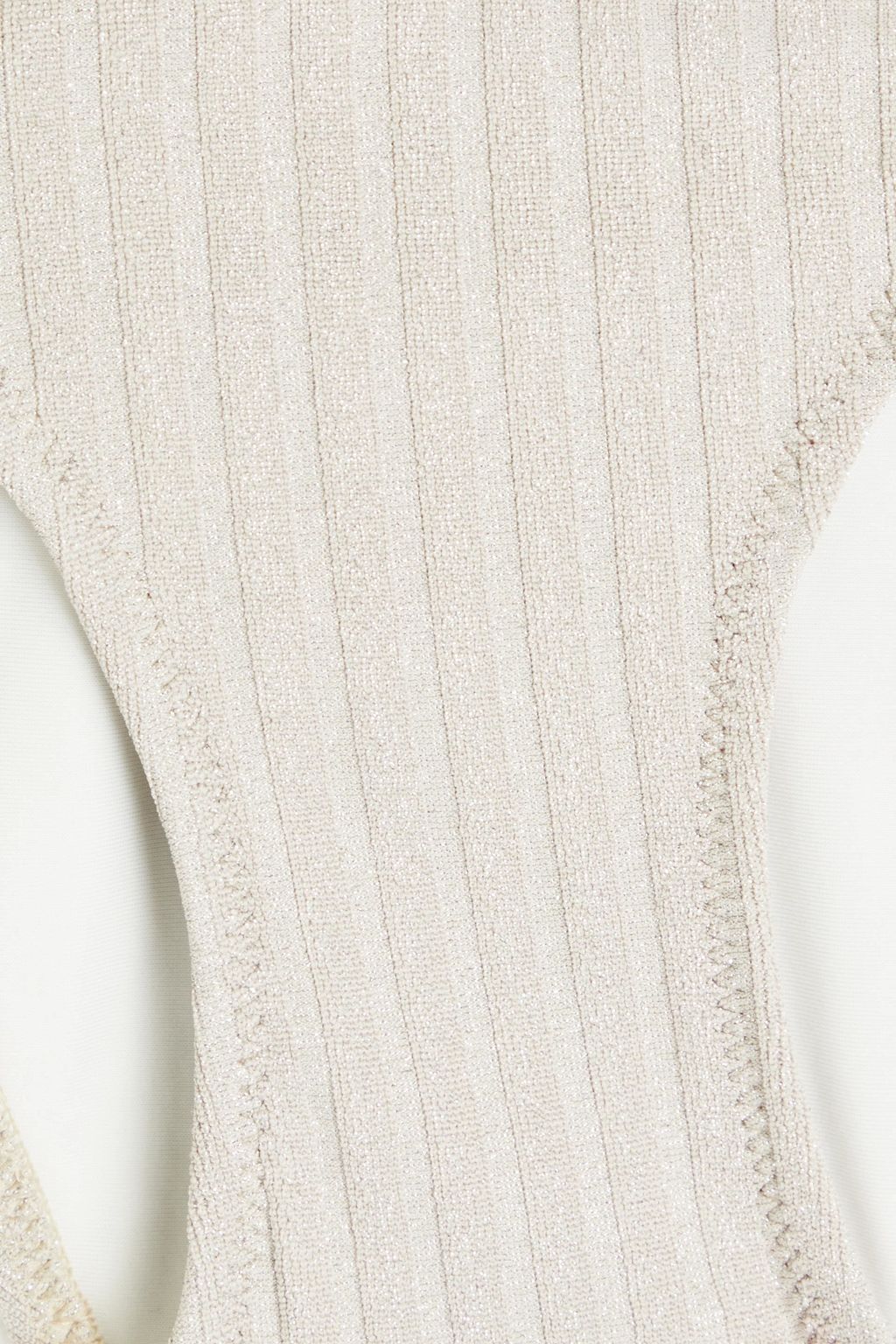 SOLID & STRIPED سروال بكيني ’ذا تينلي’ بخصر منخفض بتصميم مضلع ولون ميتاليك