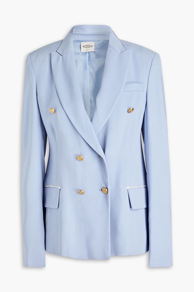 Double-breasted crepe blazer
