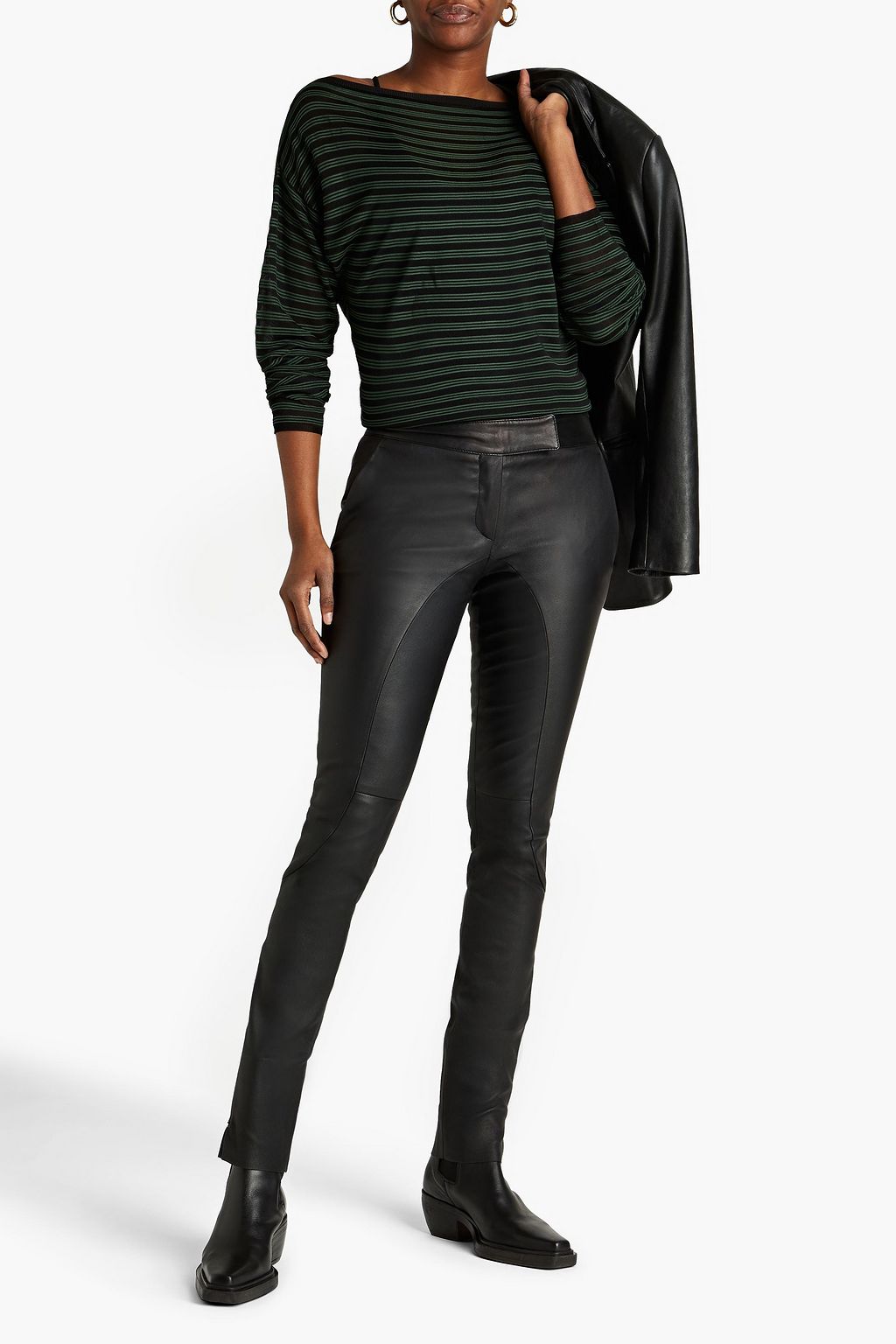 TOD'S Leather skinny pants