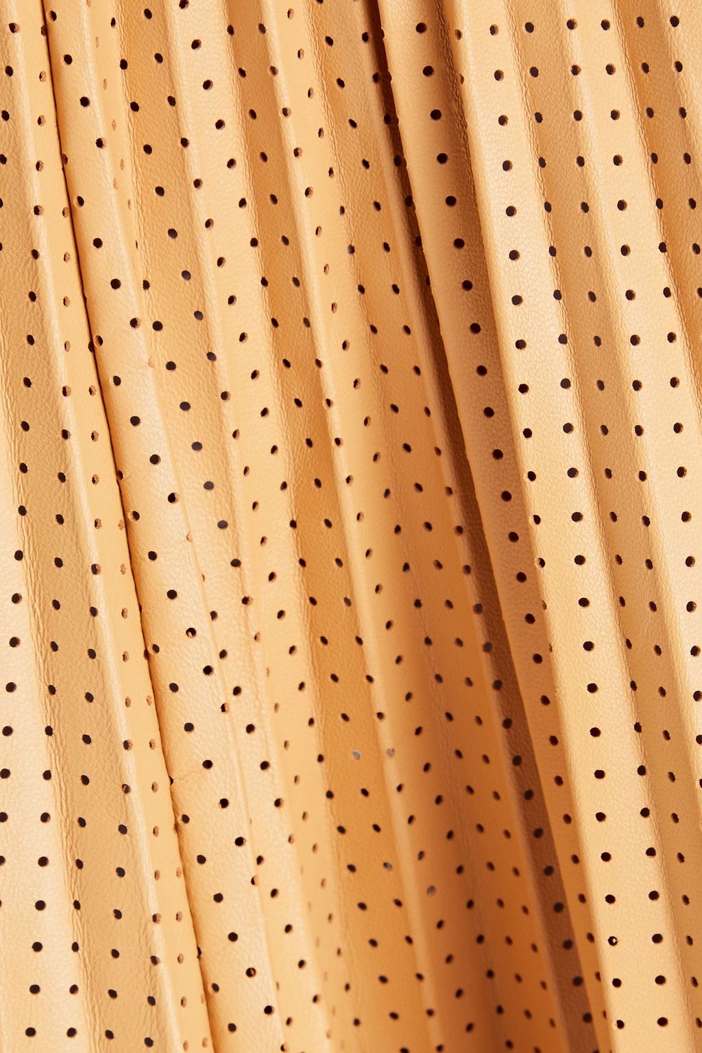TOD'S Pleated perforated leather midi skirt