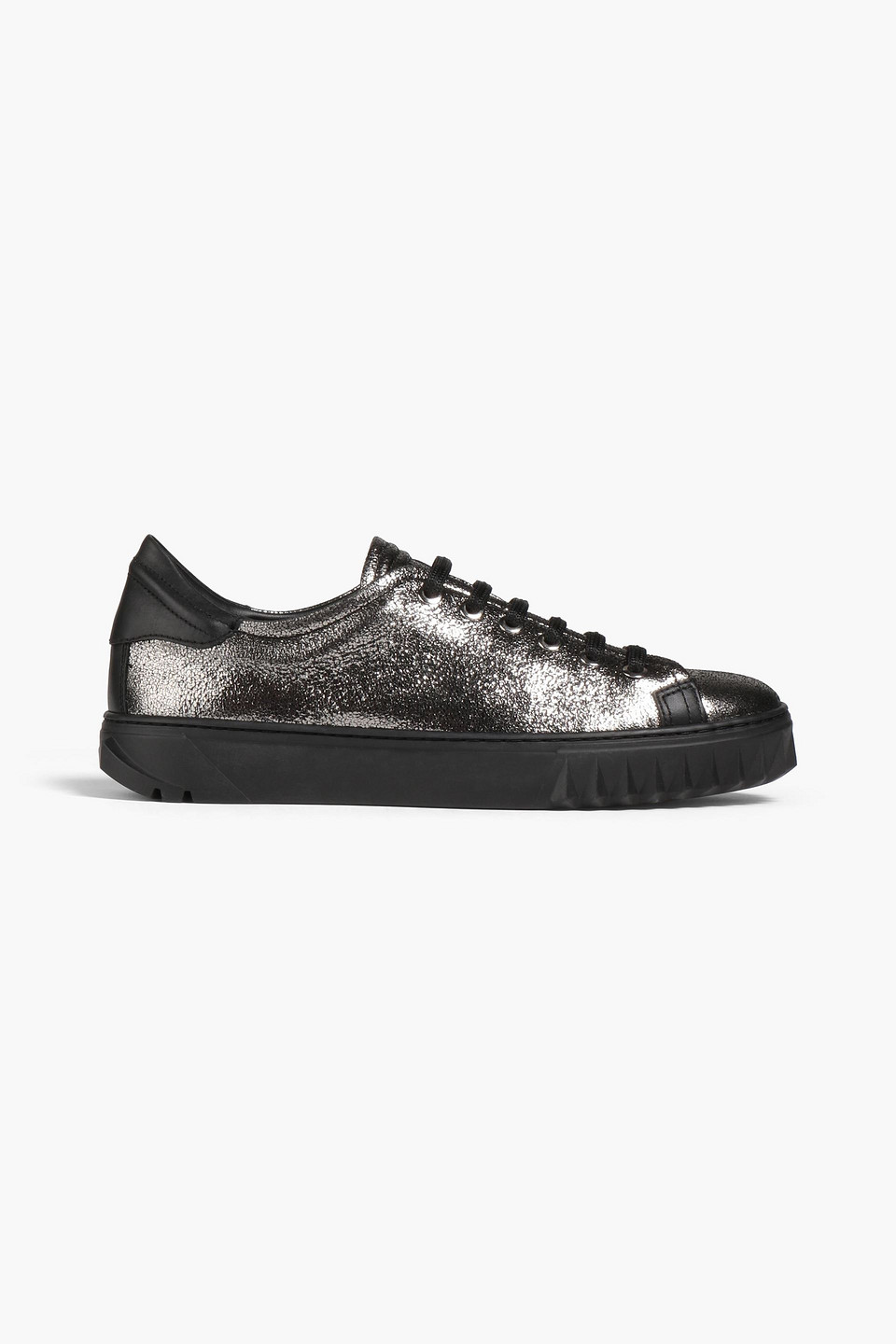 Ferragamo Cube Metallic Leather Trainers