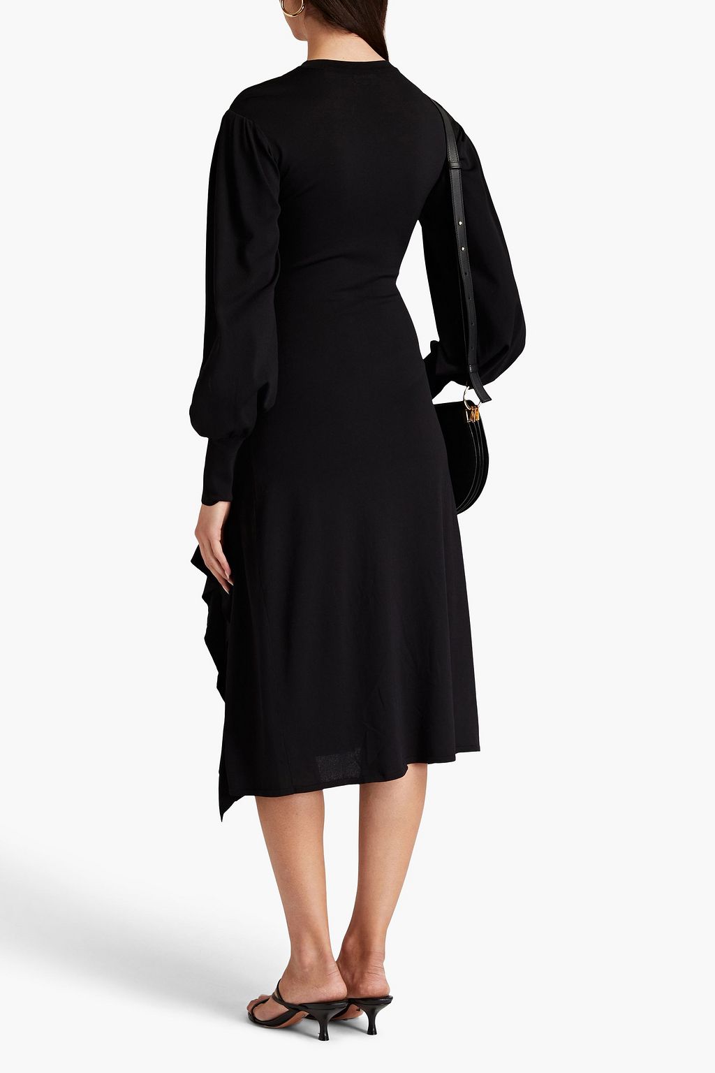 TEMPERLEY LONDON ポンテ ミディワンピース カットアウト ラッフル付き