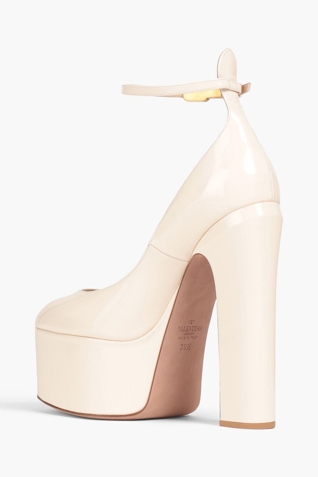 VALENTINO GARAVANI Tan-Go patent-leather platform pumps | THE OUTNET