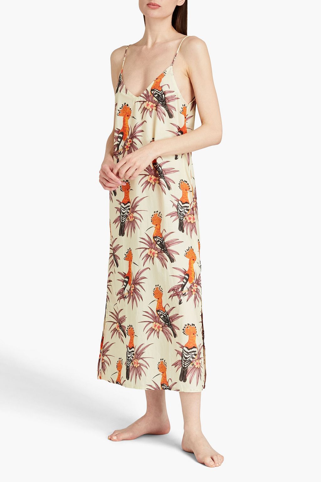 DESMOND & DEMPSEY Printed cotton midi dress