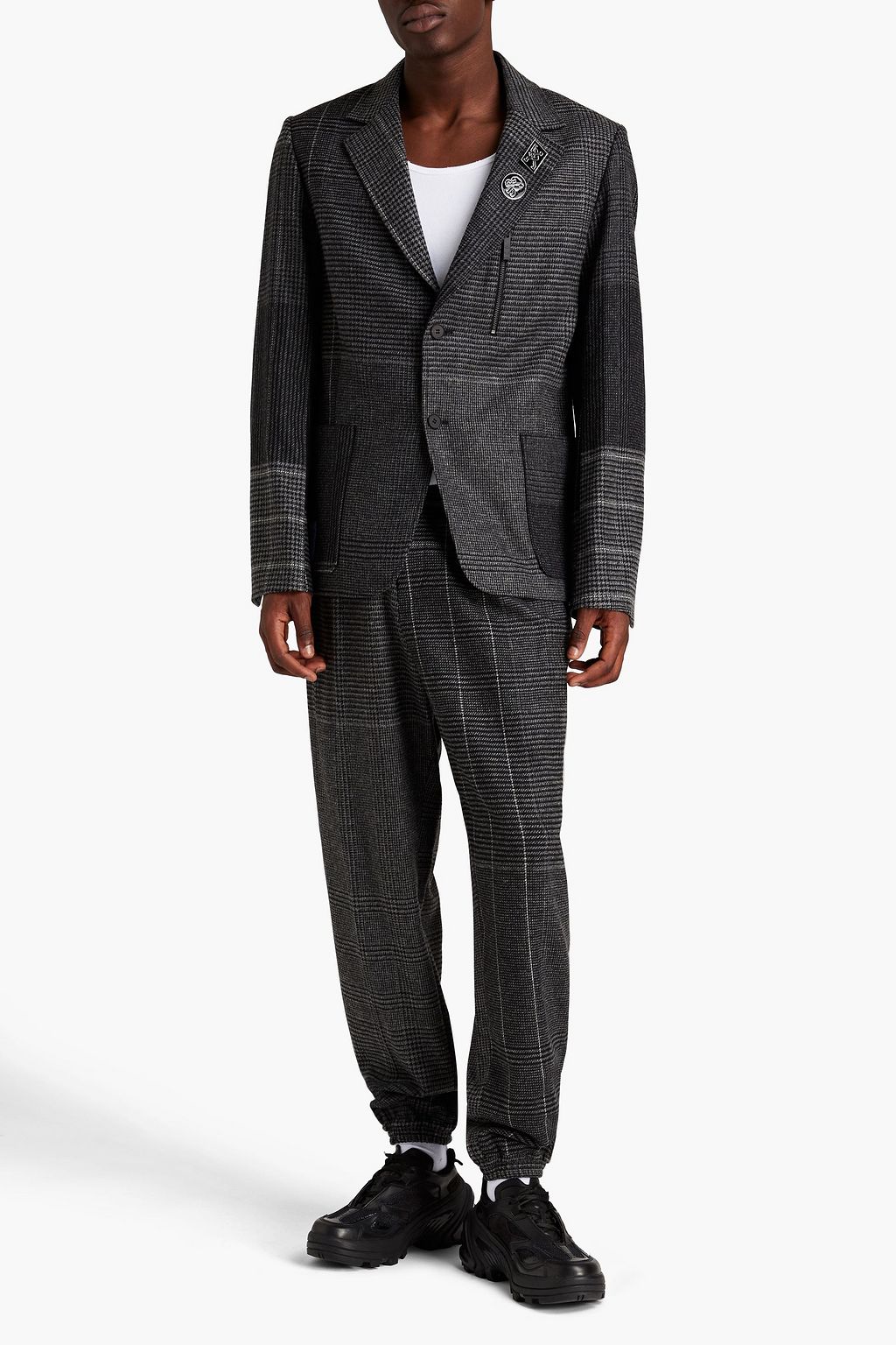 MCQ ALEXANDER MCQUEEN Appliquéd checked wool blazer