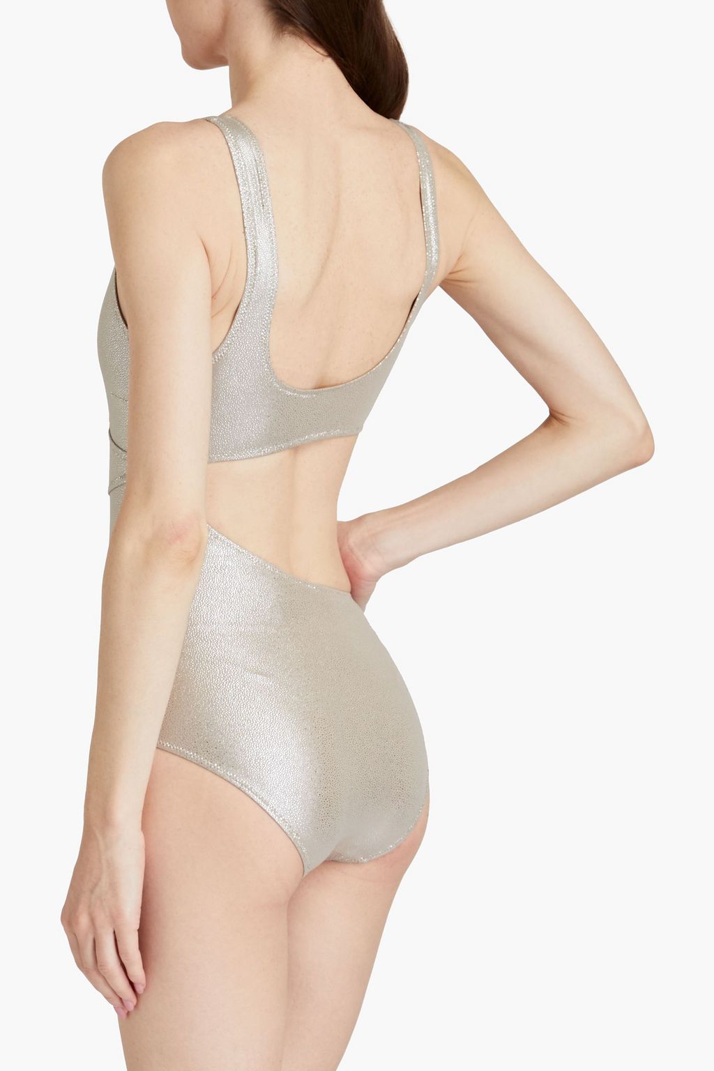 SOLID & STRIPED The Reese cutout metallic swimsuit