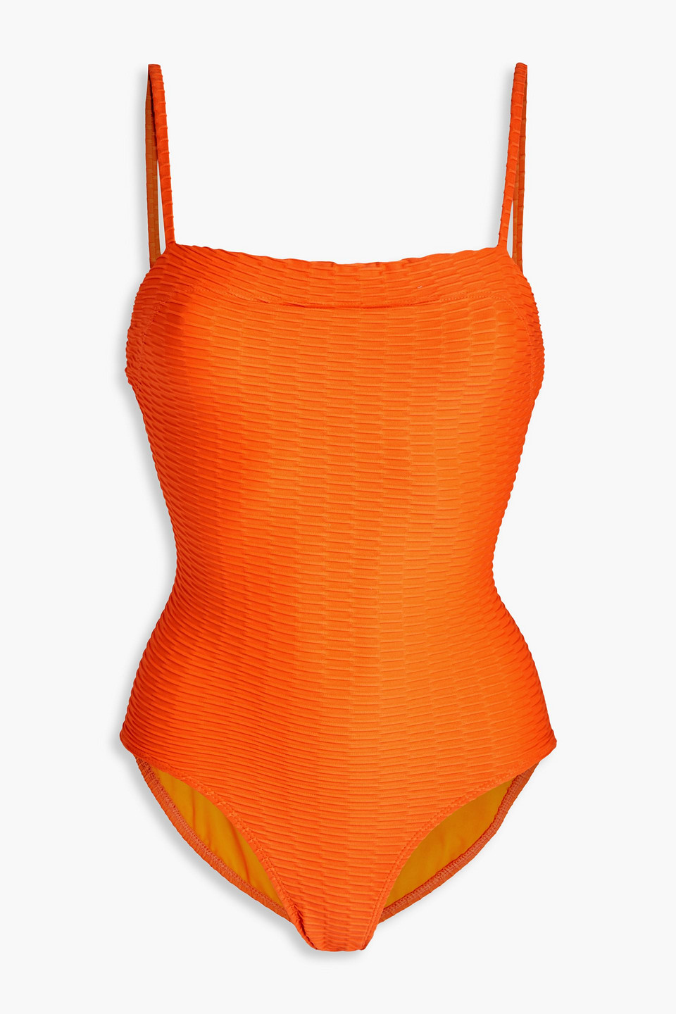 Solid & Striped The Chelsea Textured Swimsuit In Orange
