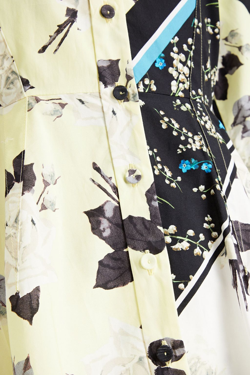ERDEM Kasia pleated printed cotton-poplin midi shirt dress