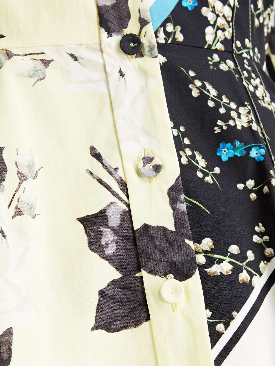 kasia pleated printed cotton-poplin midi shirt dress