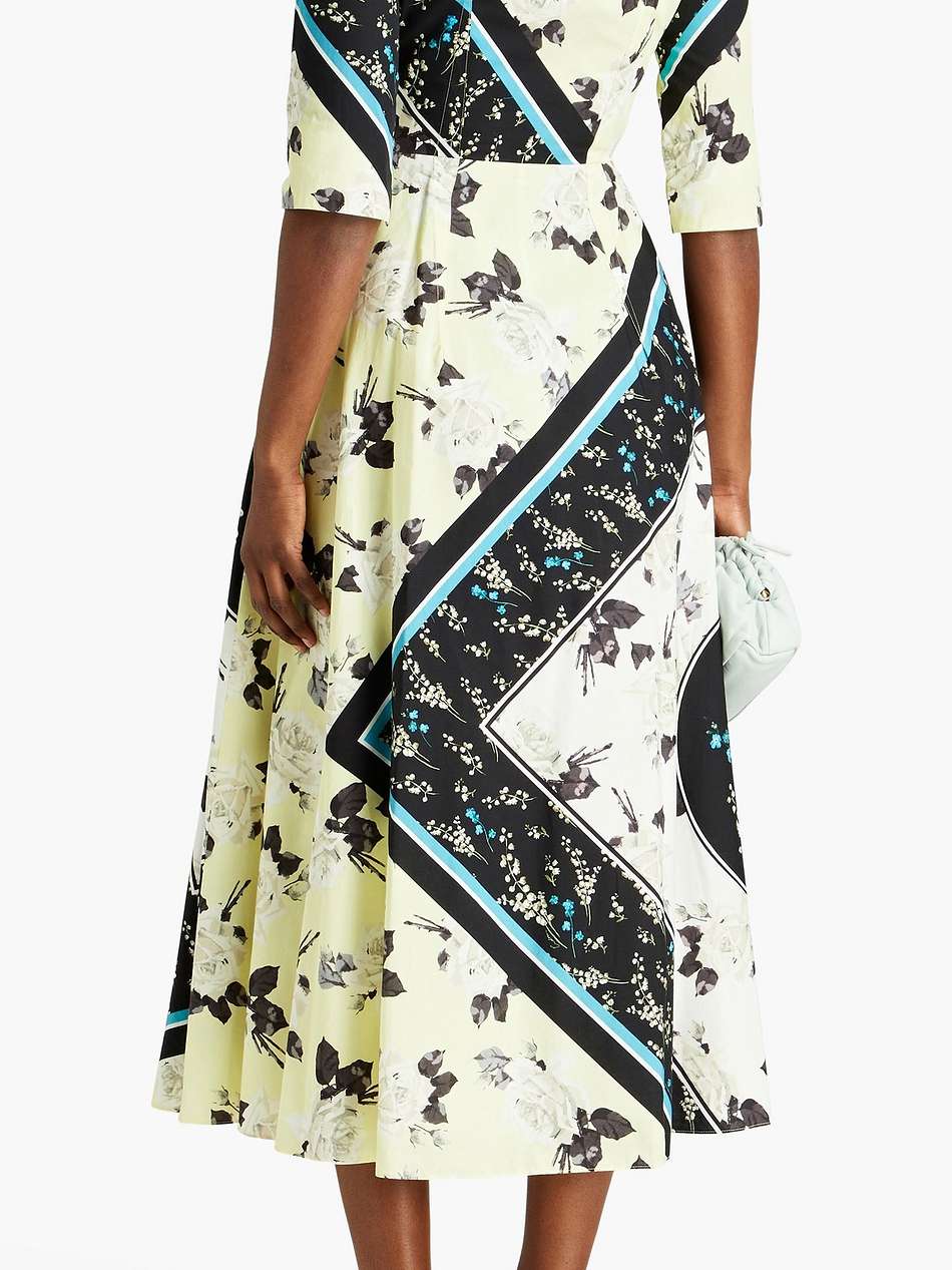 kasia pleated printed cotton-poplin midi shirt dress
