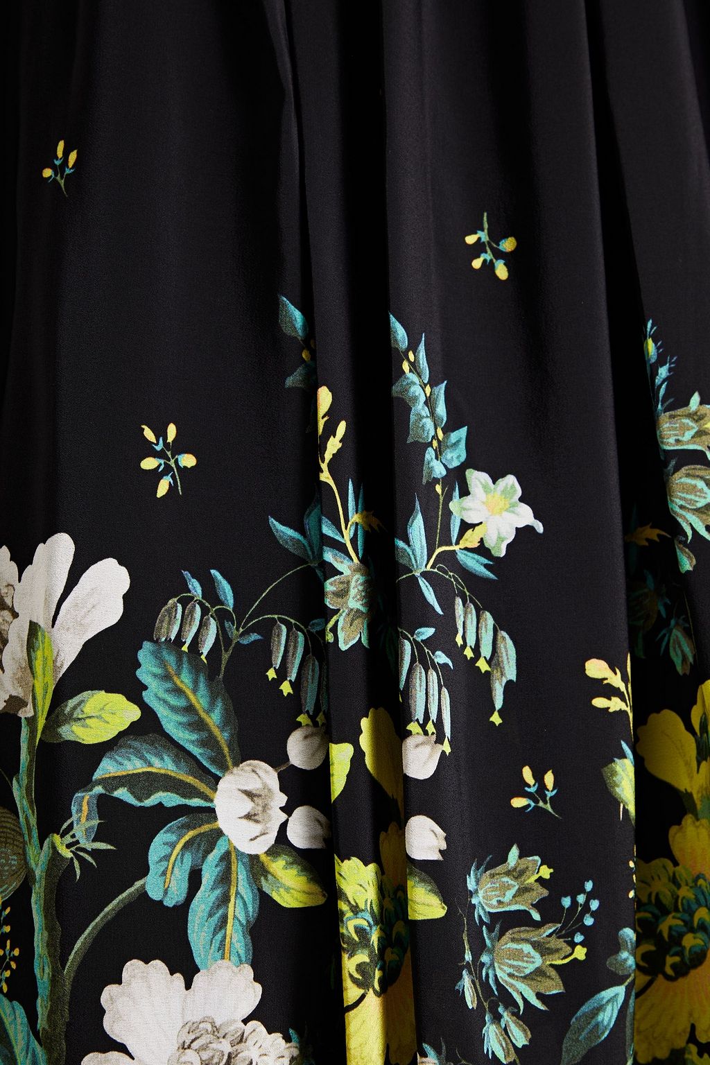 ERDEM Lanie floral-print silk crepe de chine midi skirt