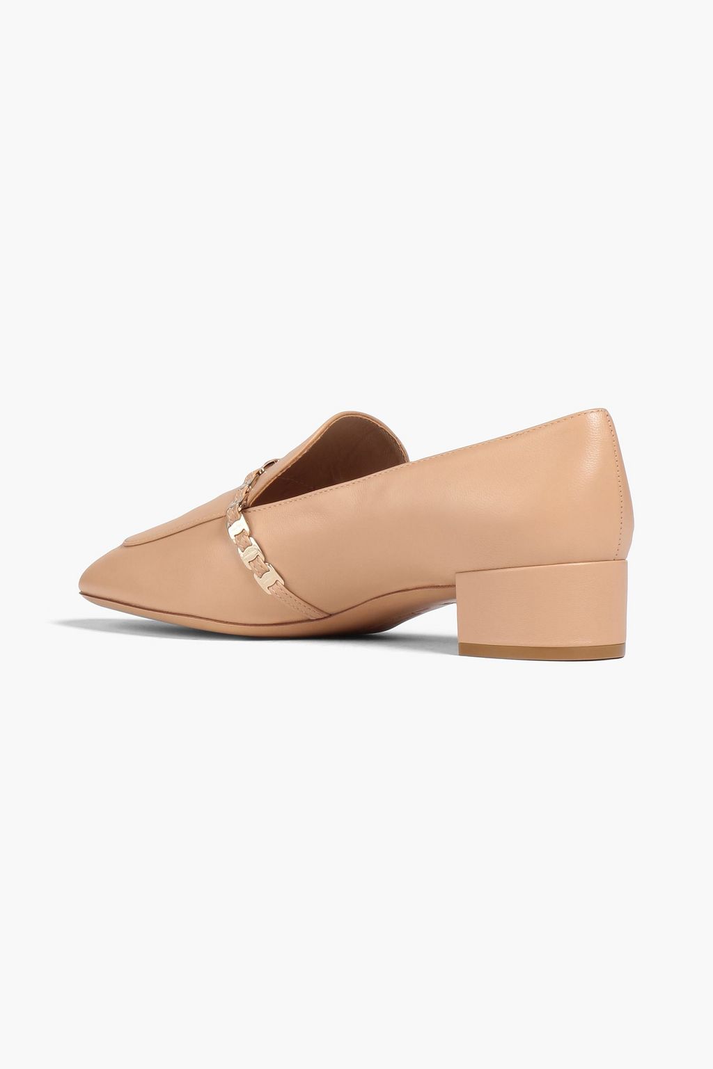 FERRAGAMO Tilos chain-trimmed leather loafers