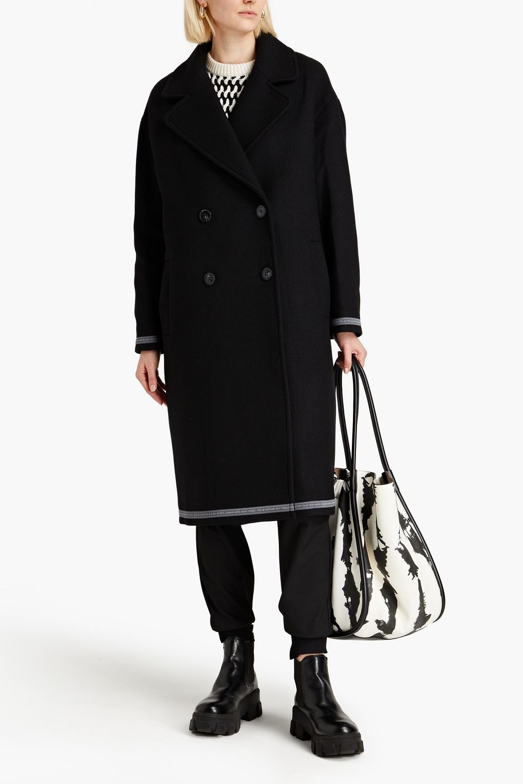 EACH X OTHER Double-breasted mélange wool-blend tweed coat