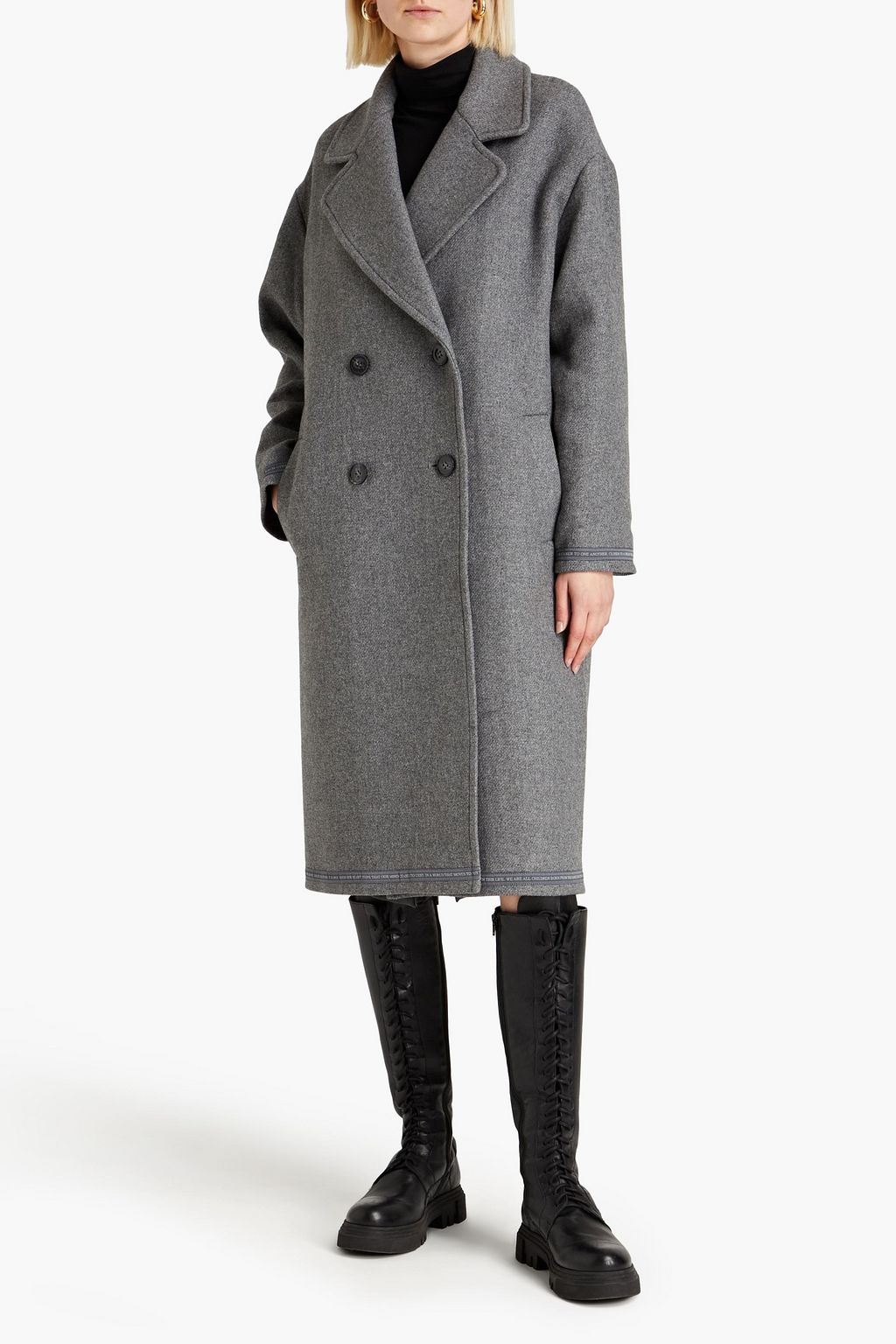 EACH X OTHER Double-breasted mélange wool-blend tweed coat