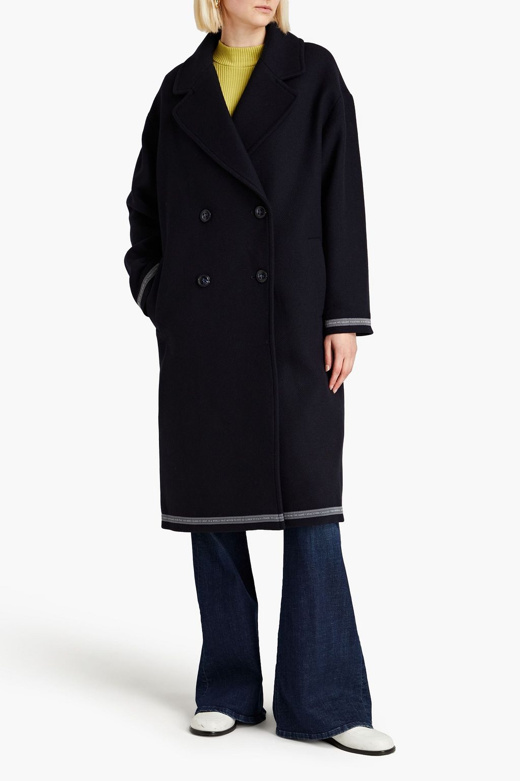 EACH X OTHER Double-breasted mélange wool-blend tweed coat