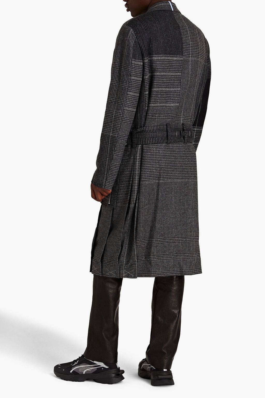 MCQ ALEXANDER MCQUEEN Appliquéd belted checked wool coat