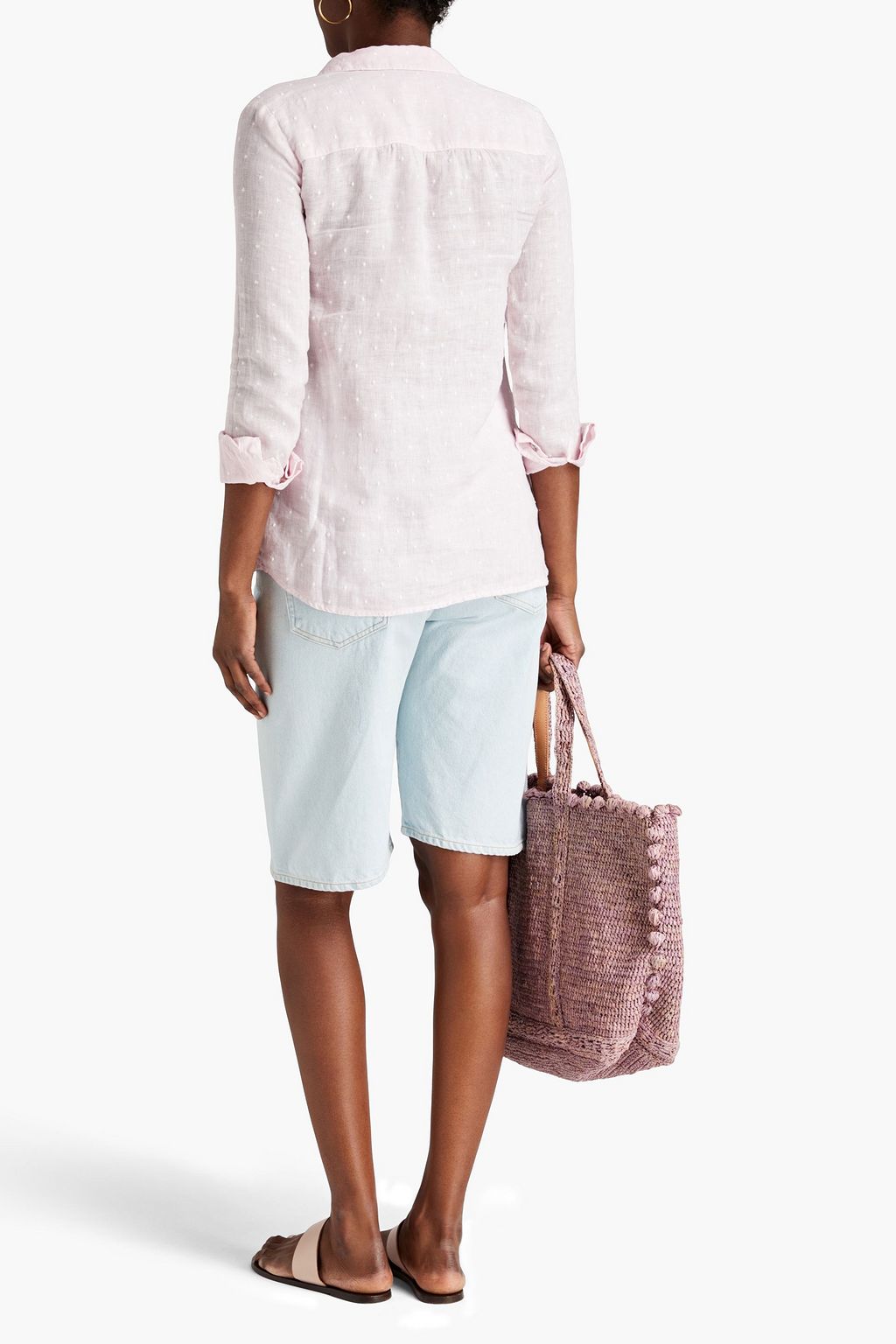 120% LINO Swiss-dot linen shirt