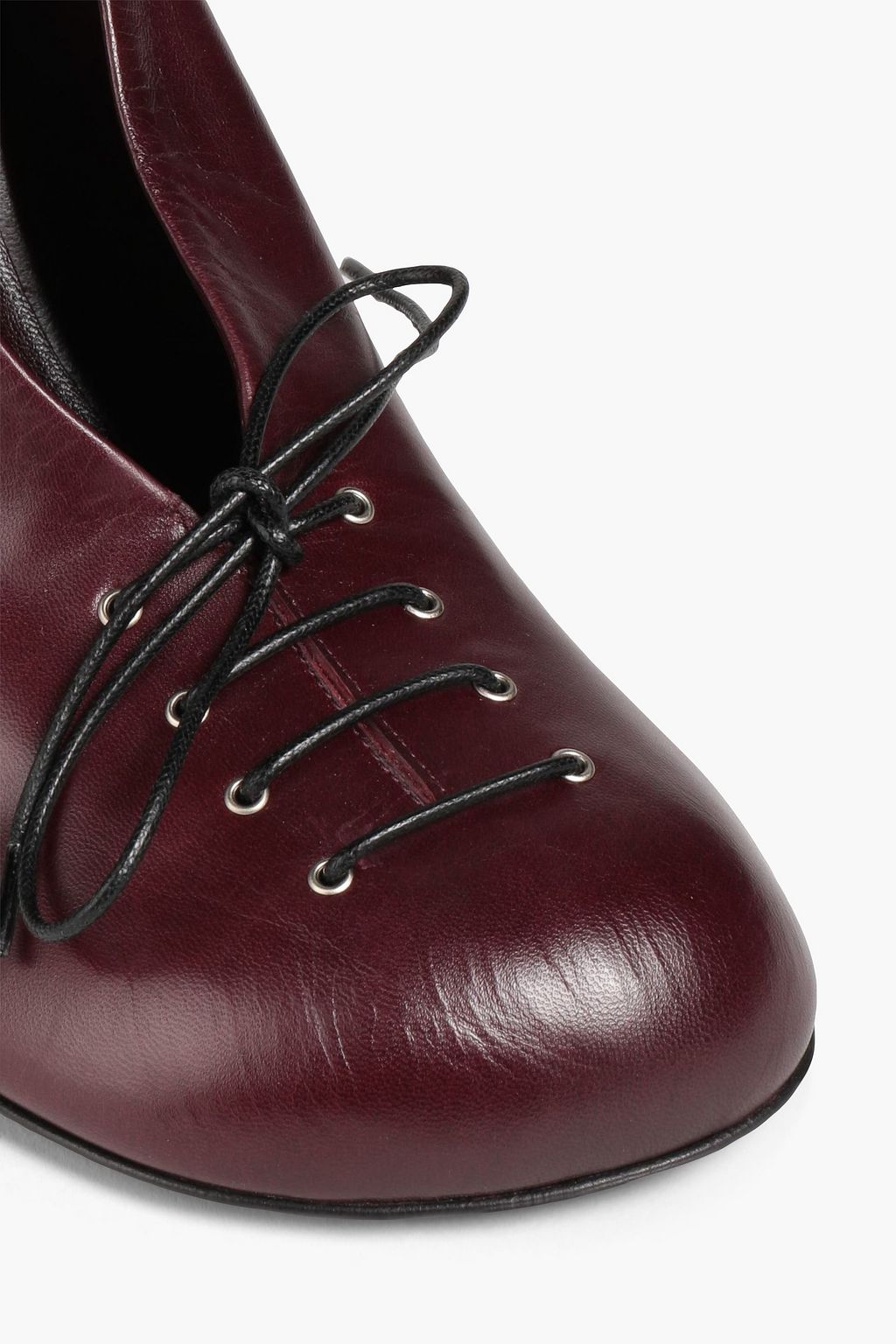 JIL SANDER حذاء بكعب عالٍ من الجلد مزود برباط