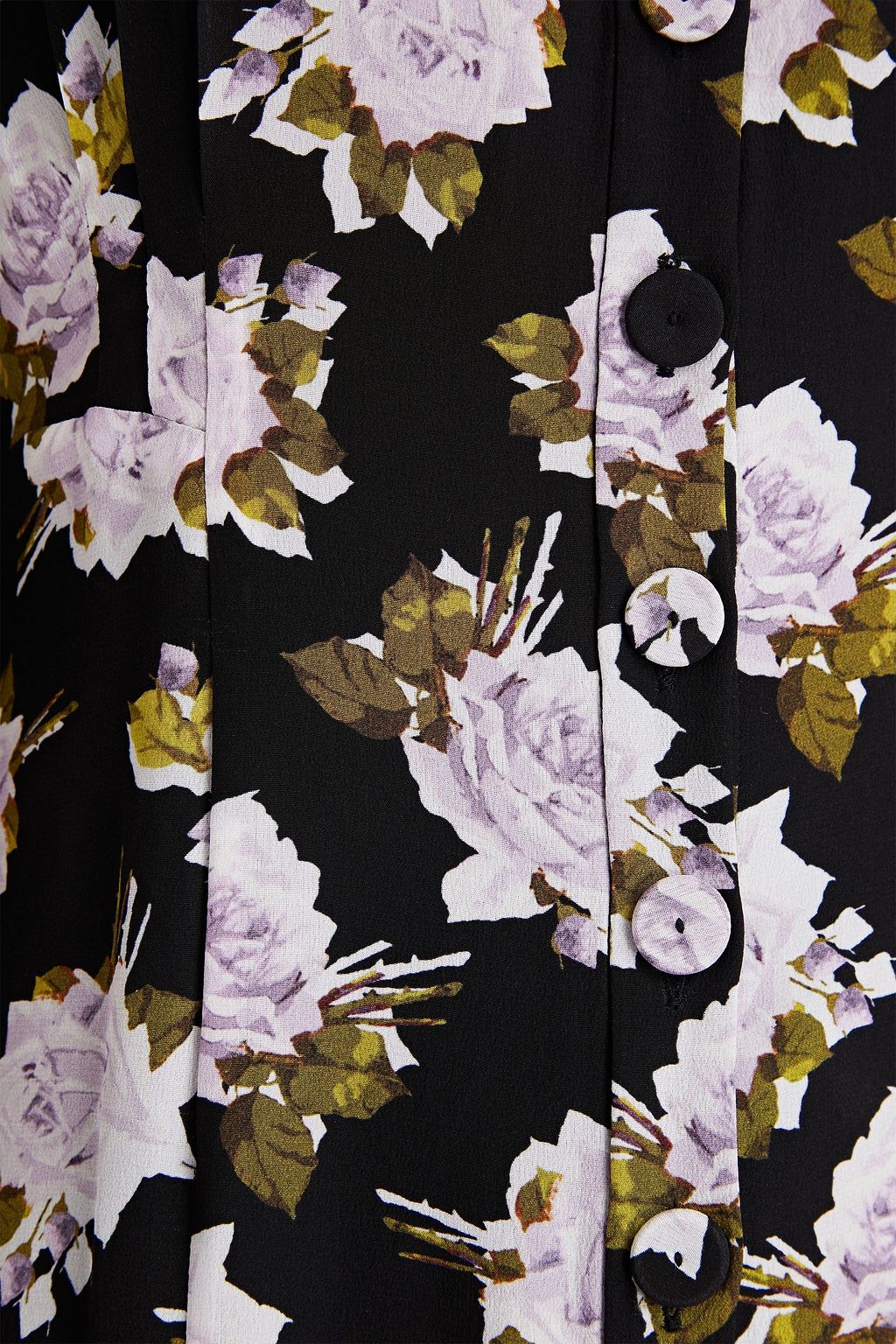 ERDEM Penley floral-print silk crepe de chine midi shirt dress