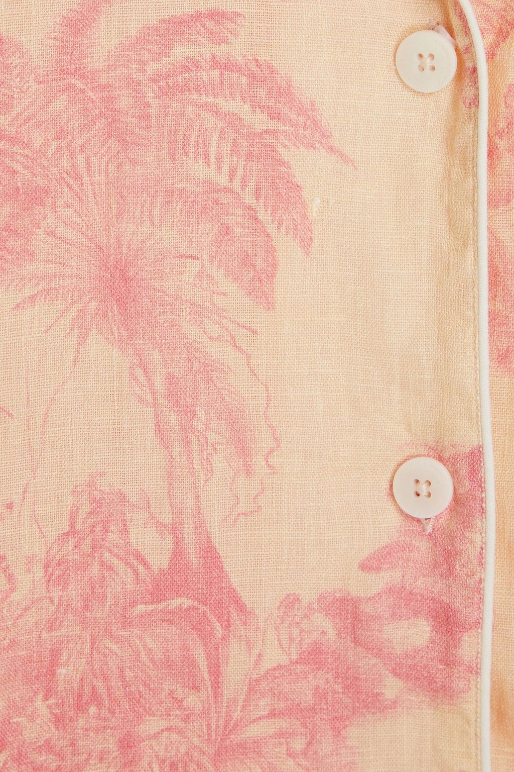 DESMOND & DEMPSEY Printed linen pajama set