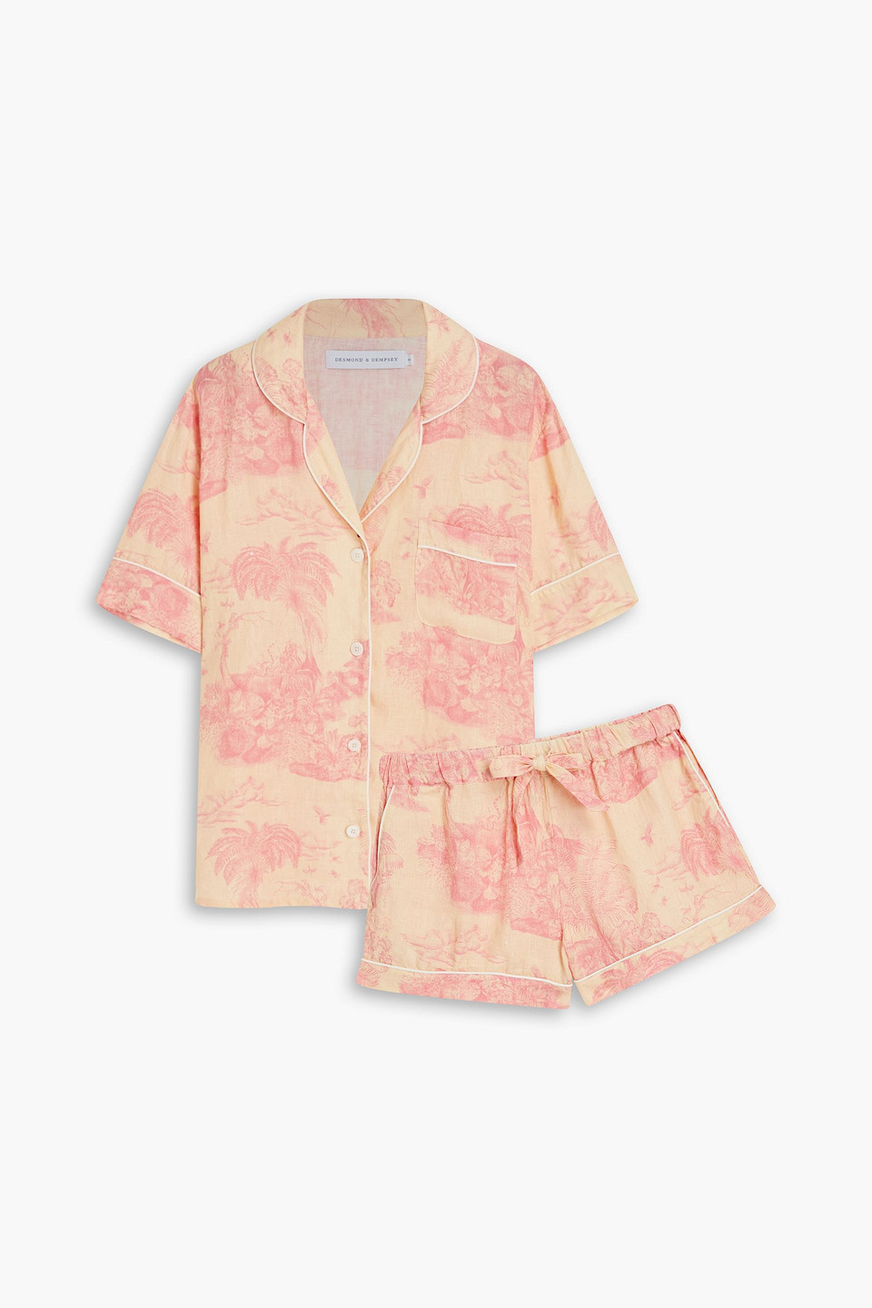 Desmond & Dempsey Printed linen pajama set