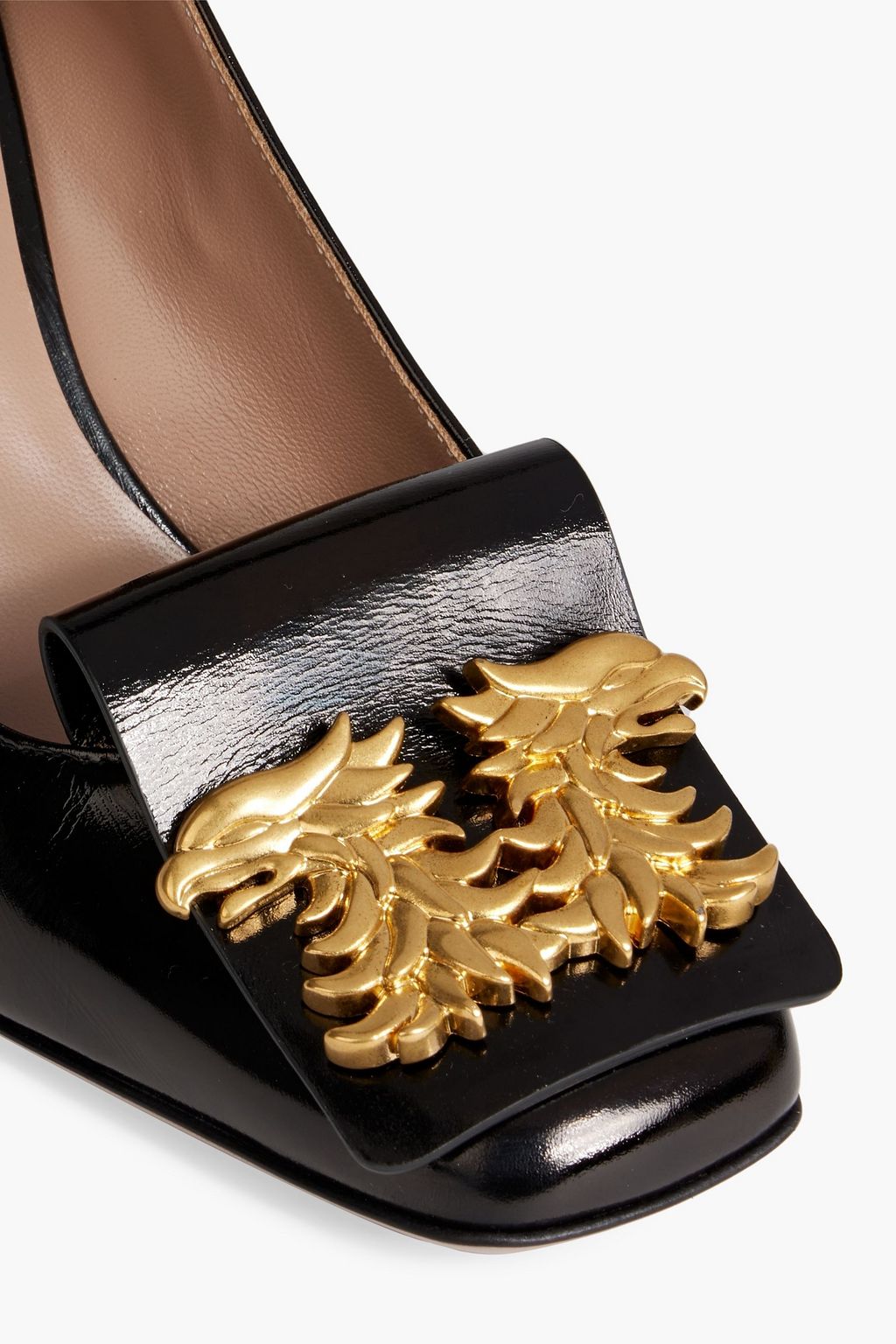 VALENTINO GARAVANI Maison Gryphons embellished suede pumps