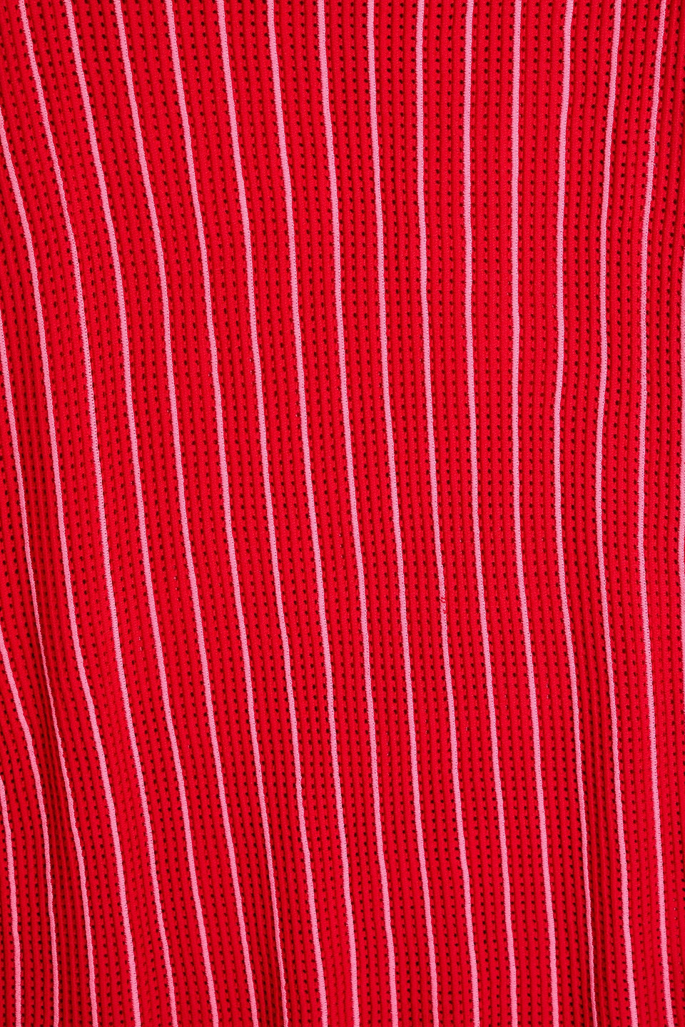 Solid & Striped Striped Ribbed Pointelle-knit Midi Skirt In Red