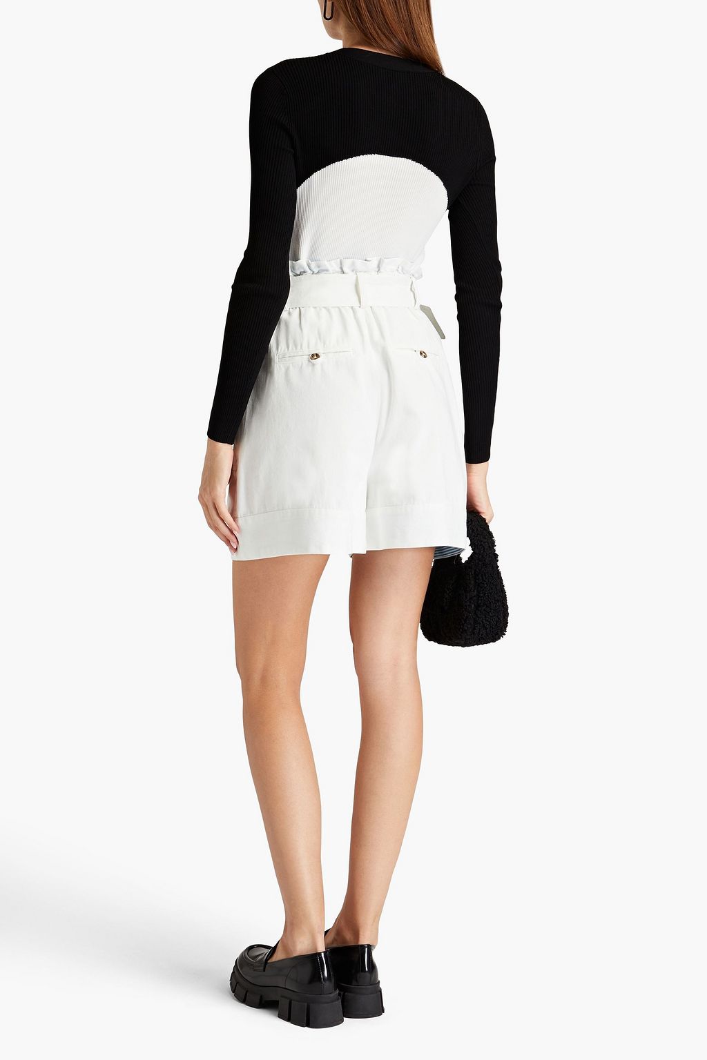 SOLID & STRIPED شورت من التويل القطني مزود بحزام